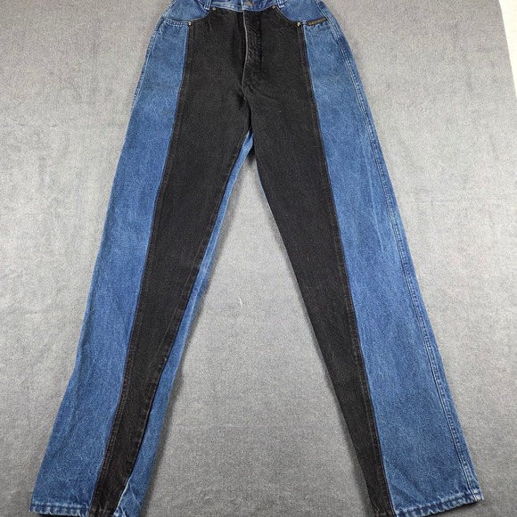 Rocky Mountain Clothing Co Denim - Rocky Mountain Clothing Co Vintage Two Tone Blue Black Western Jeans Made in USA